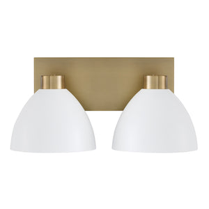 Capital Lighting - 152021AW - Two Light Vanity - Ross - Aged Brass and White