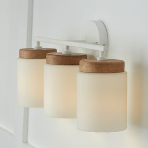 Capital Lighting - 150931LT-547 - Three Light Vanity - Liam - Light Wood and White
