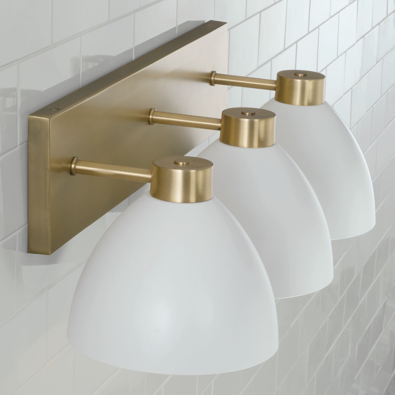 Capital Lighting - 152031AW - Three Light Vanity - Ross - Aged Brass and White