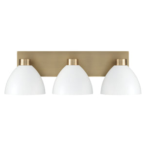 Capital Lighting - 152031AW - Three Light Vanity - Ross - Aged Brass and White