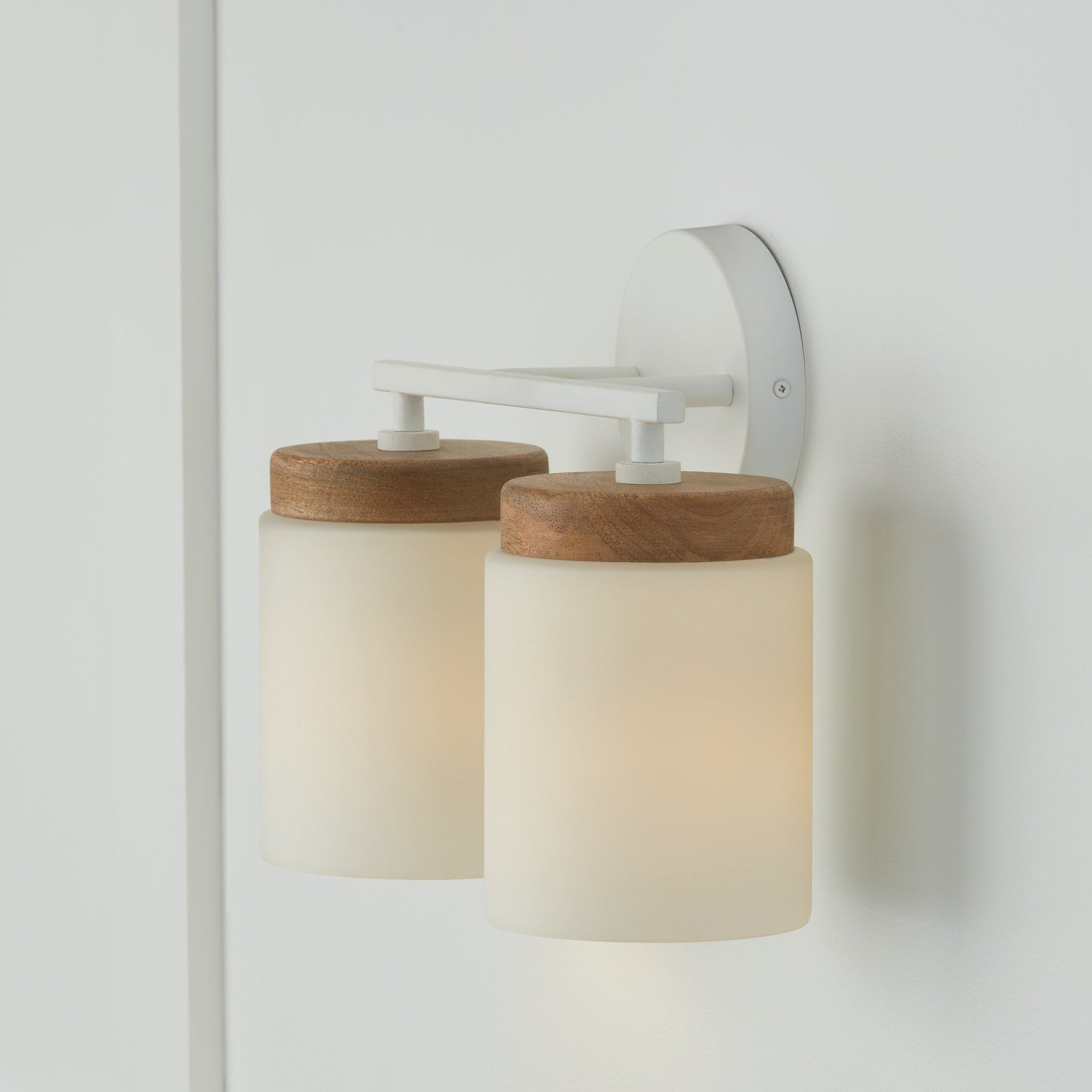 Capital Lighting - 150921LT-547 - Two Light Vanity - Liam - Light Wood and White
