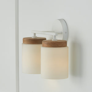 Capital Lighting - 150921LT-547 - Two Light Vanity - Liam - Light Wood and White