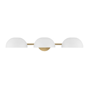 Capital Lighting - 151431AW - Three Light Vanity - Reece - Aged Brass and White