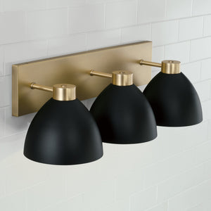 Capital Lighting - 152031AB - Three Light Vanity - Ross - Aged Brass and Black