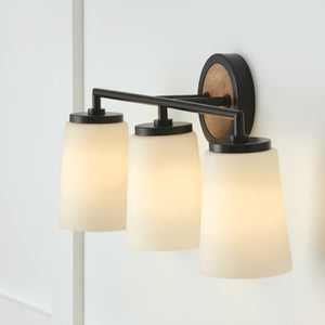 Capital Lighting - 150831WK-546 - Three Light Vanity - Jonah - Light Wood and Matte Black