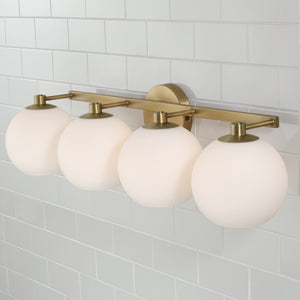 Capital Lighting - 152141AD-548 - Four Light Vanity - Ansley - Aged Brass