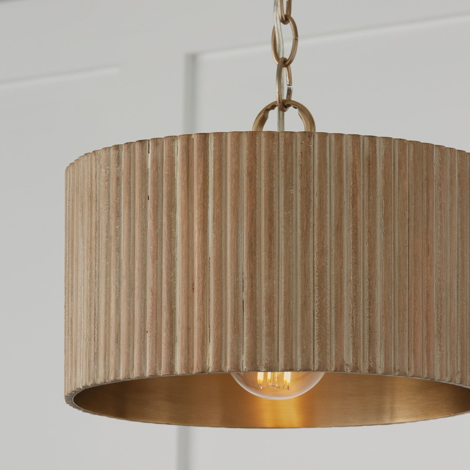 Capital Lighting - 250711WS - One Light Semi Flush Mount - Donovan - White Wash and Matte Brass