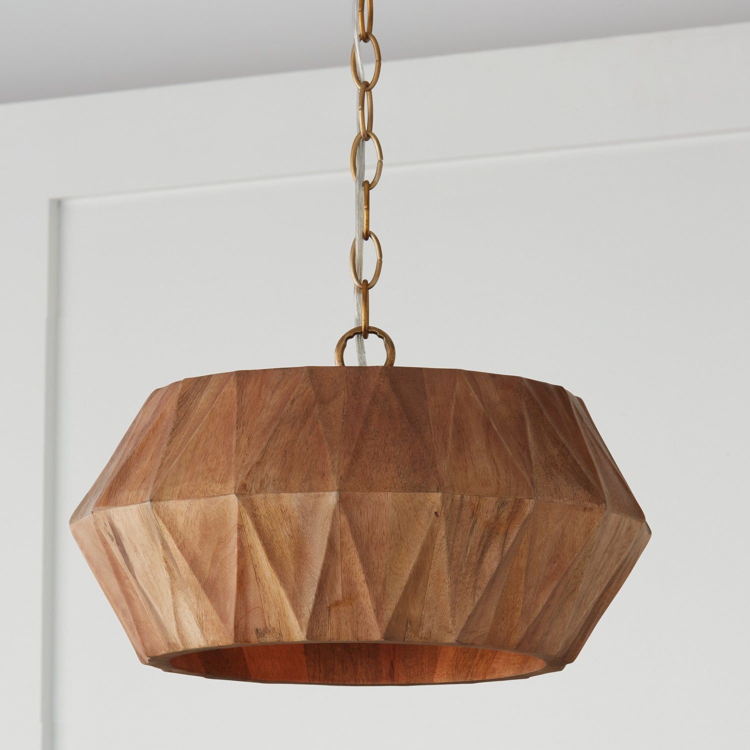 Capital Lighting - 251011LW - One Light Semi Flush Mount - Nadeau - Light Wood and Patinaed Brass