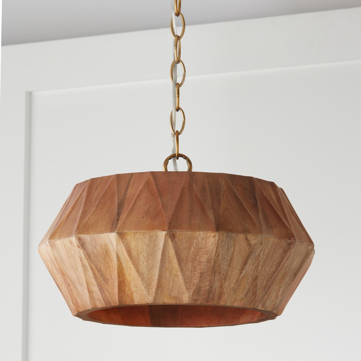 Capital Lighting - 251011LW - One Light Semi Flush Mount - Nadeau - Light Wood and Patinaed Brass