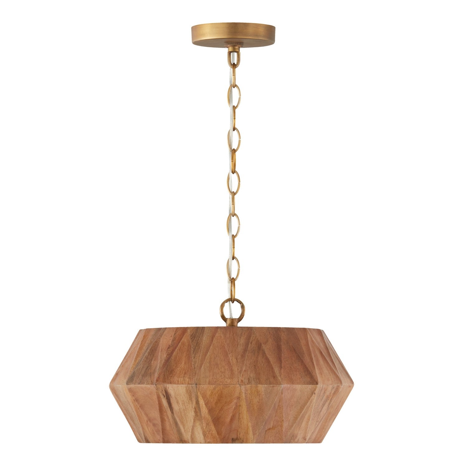Capital Lighting - 251011LW - One Light Semi Flush Mount - Nadeau - Light Wood and Patinaed Brass