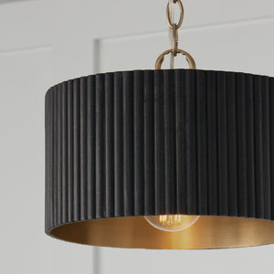 Capital Lighting - 250711KR - One Light Semi Flush Mount - Donovan - Black Stain and Matte Brass