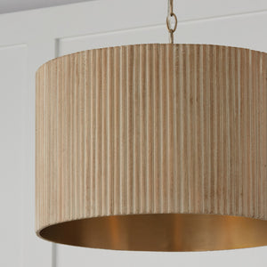 Capital Lighting - 350741WS - Three Light Pendant - Donovan - White Wash and Matte Brass