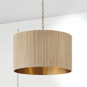Capital Lighting - 350741WS - Three Light Pendant - Donovan - White Wash and Matte Brass