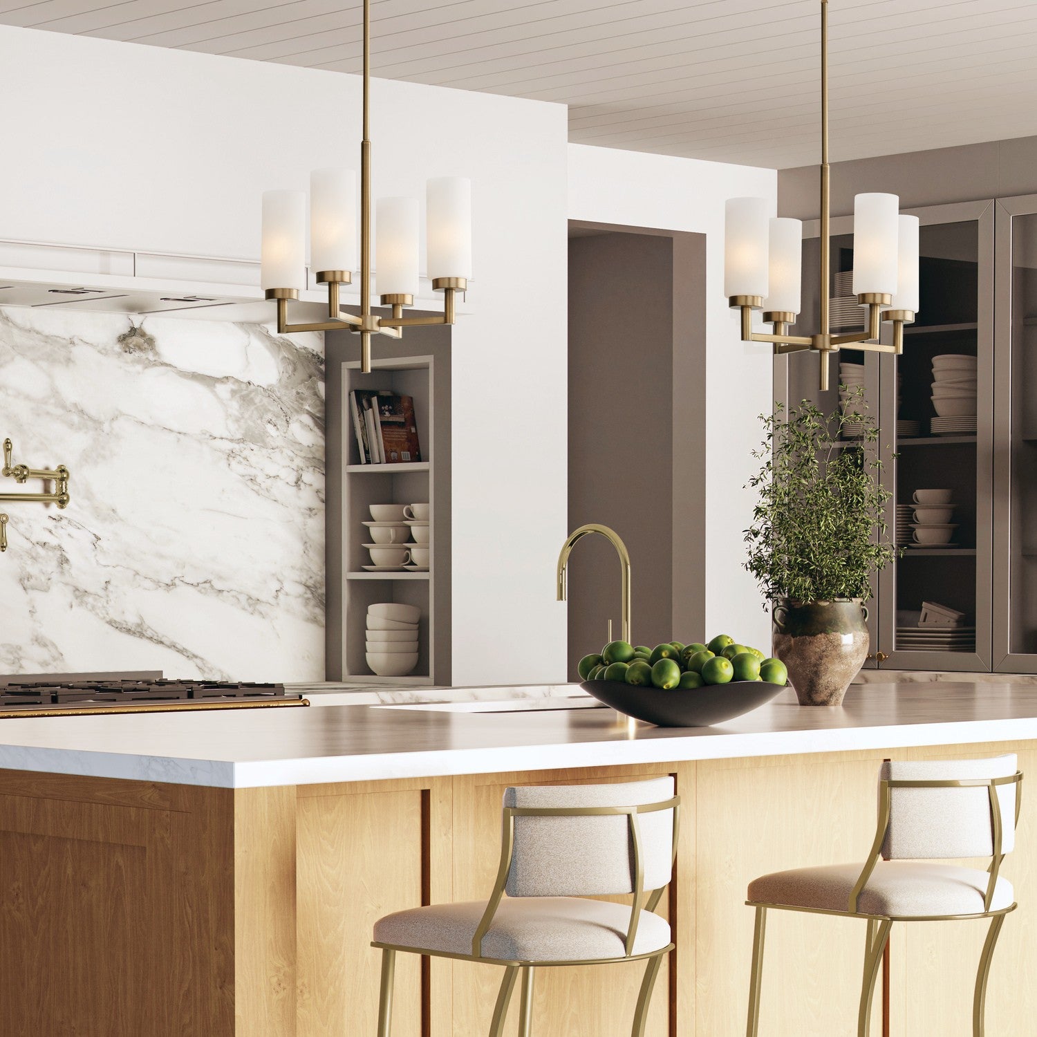 Capital Lighting - 351741AD - Four Light Pendant - Alyssa - Aged Brass