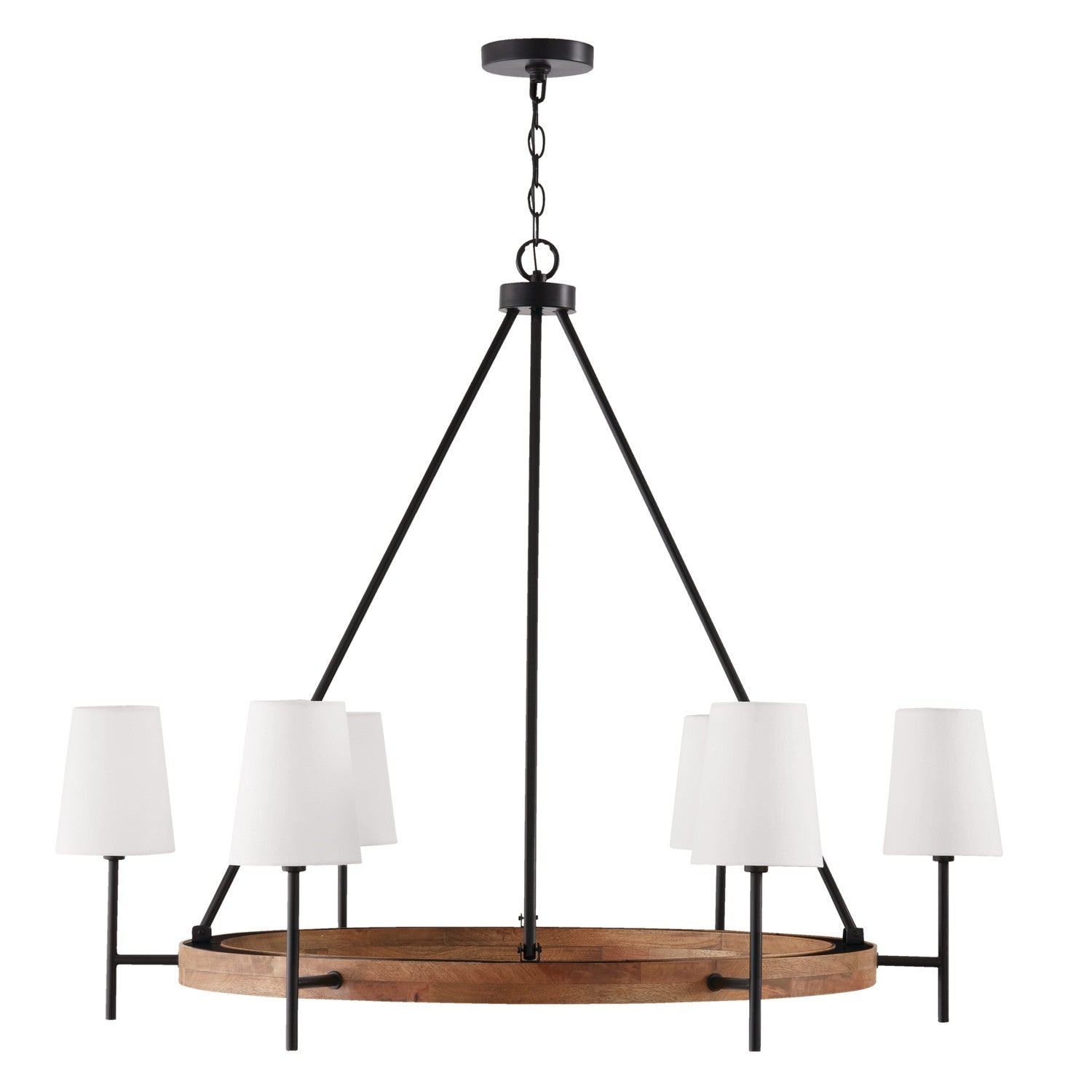 Capital Lighting - 450861WK-709 - Six Light Chandelier - Jonah - Light Wood and Matte Black