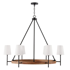 Capital Lighting - 450861WK-709 - Six Light Chandelier - Jonah - Light Wood and Matte Black