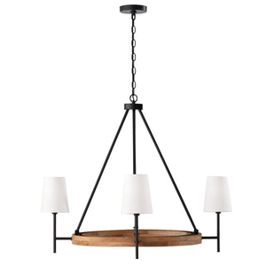 Capital Lighting - 450841WK-709 - Four Light Chandelier - Jonah - Light Wood and Matte Black