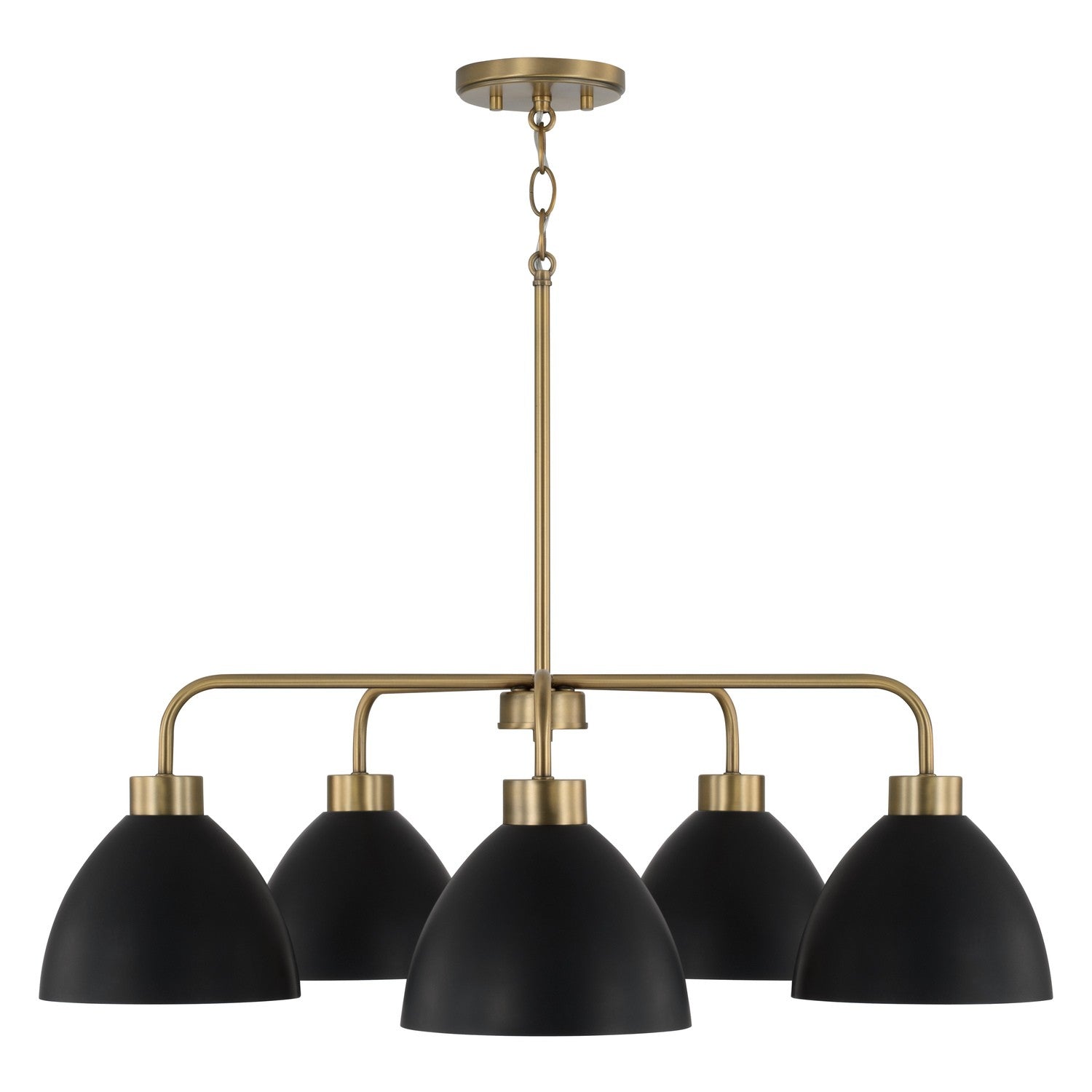Capital Lighting - 452051AB - Five Light Chandelier - Ross - Aged Brass and Black