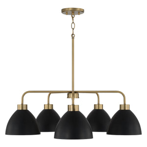 Capital Lighting - 452051AB - Five Light Chandelier - Ross - Aged Brass and Black