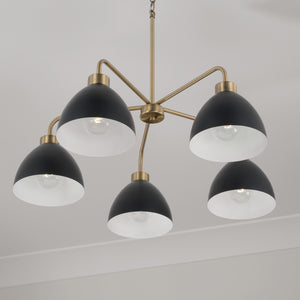 Capital Lighting - 452051AB - Five Light Chandelier - Ross - Aged Brass and Black