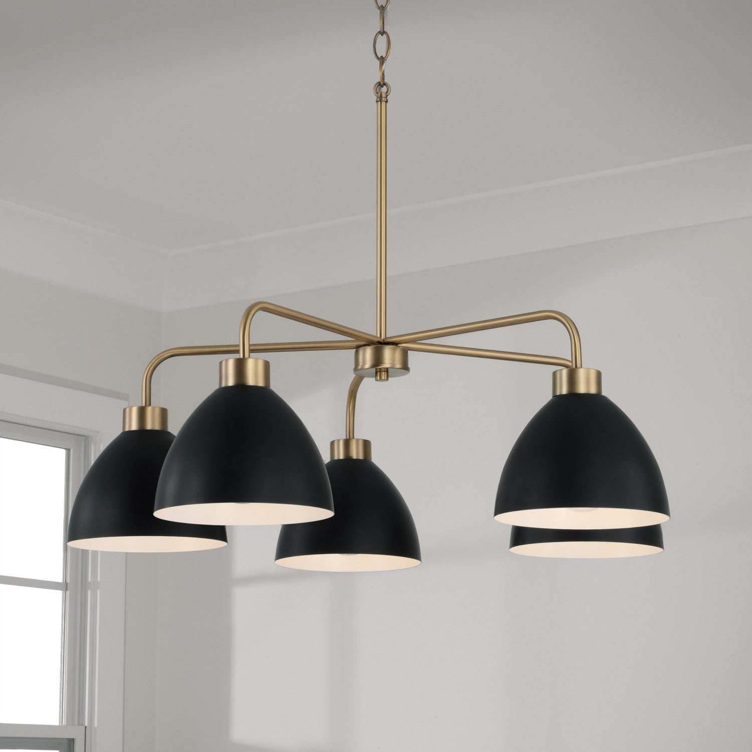 Capital Lighting - 452051AB - Five Light Chandelier - Ross - Aged Brass and Black