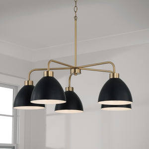 Capital Lighting - 452051AB - Five Light Chandelier - Ross - Aged Brass and Black