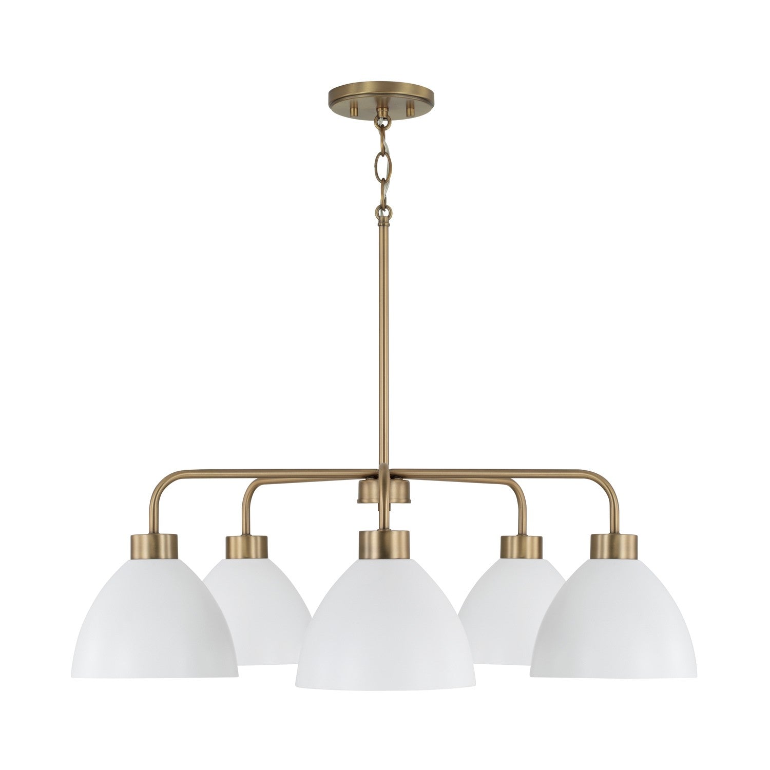 Capital Lighting - 452051AW - Five Light Chandelier - Ross - Aged Brass and White