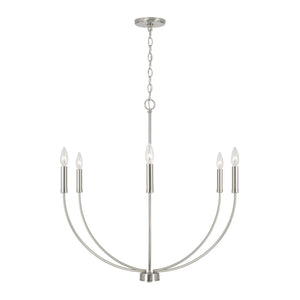 Capital Lighting - 452161BN - Six Light Chandelier - Ansley - Brushed Nickel