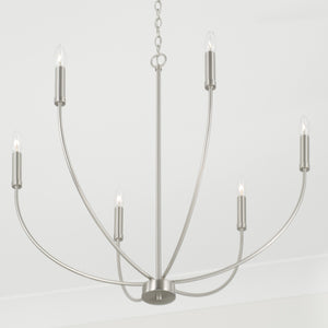 Capital Lighting - 452161BN - Six Light Chandelier - Ansley - Brushed Nickel