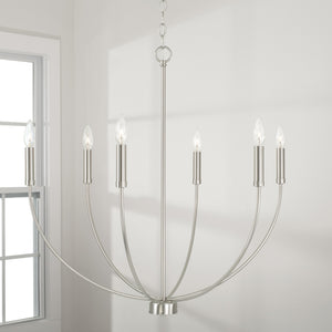 Capital Lighting - 452161BN - Six Light Chandelier - Ansley - Brushed Nickel