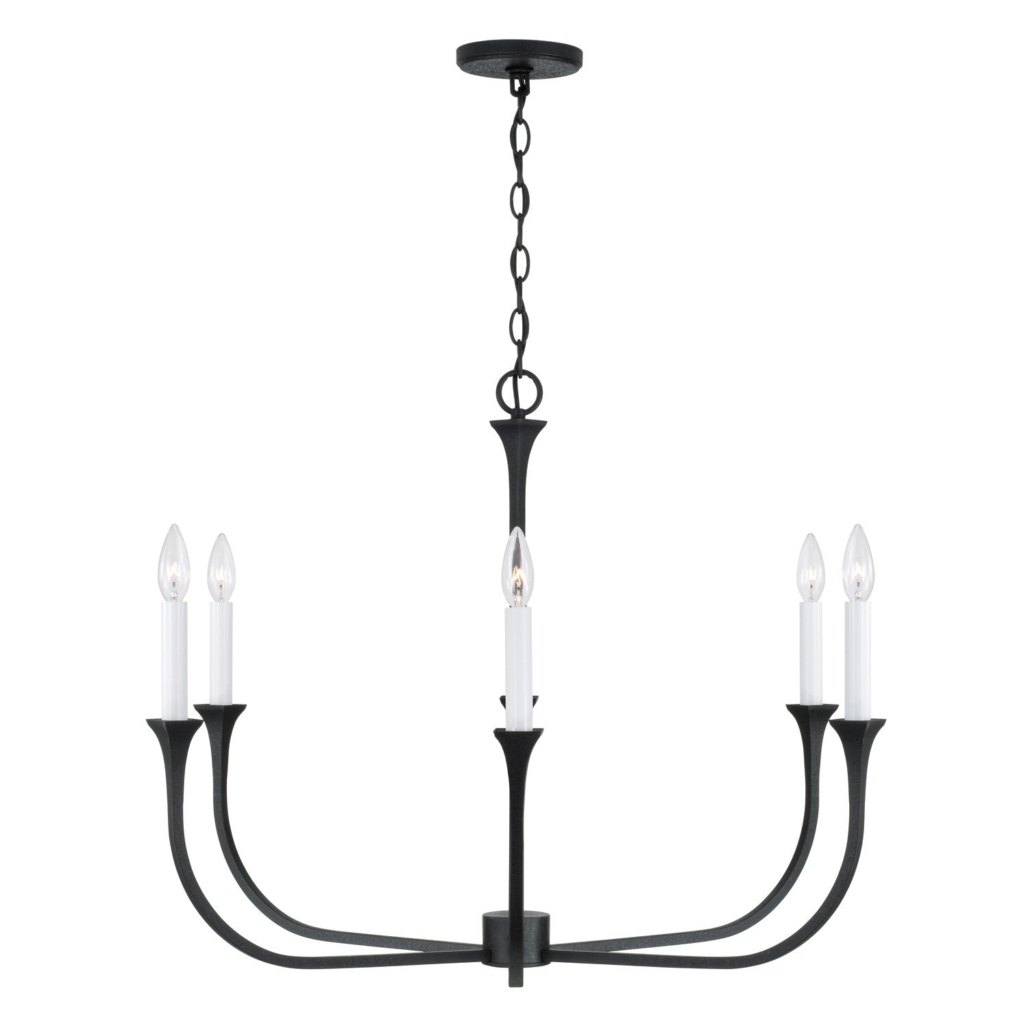 Capital Lighting - 452361BI - Six Light Chandelier - Decklan - Black Iron