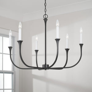 Capital Lighting - 452361BI - Six Light Chandelier - Decklan - Black Iron