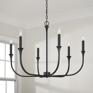 Capital Lighting - 452361BI - Six Light Chandelier - Decklan - Black Iron