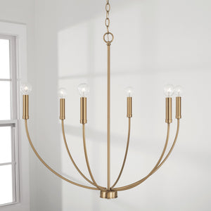 Capital Lighting - 452161AD - Six Light Chandelier - Ansley - Aged Brass