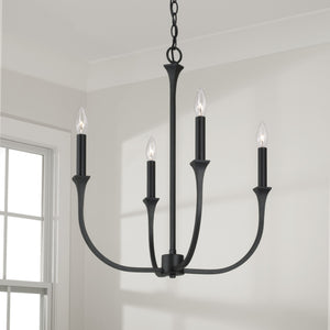 Capital Lighting - 452341BI - Four Light Chandelier - Decklan - Black Iron