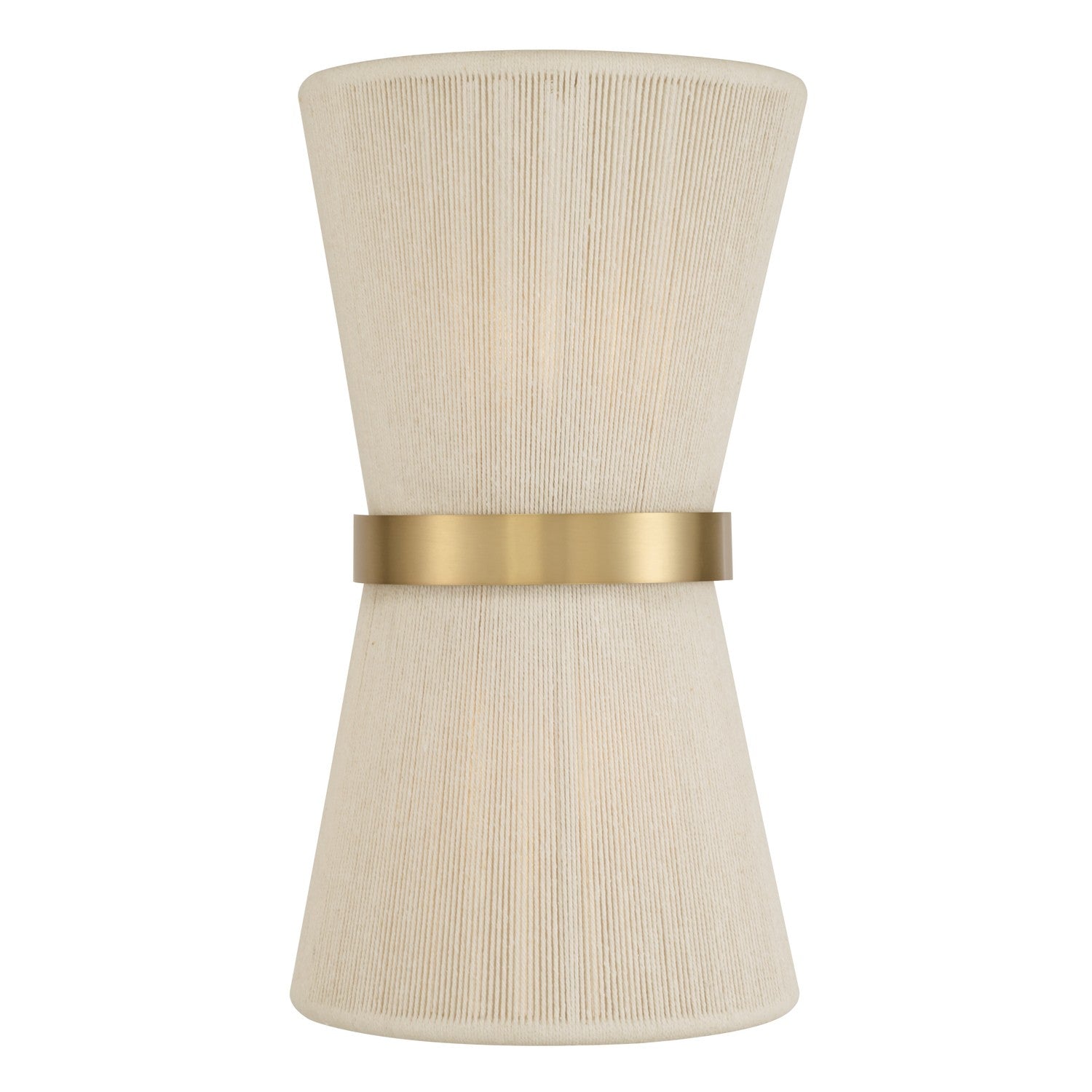 Capital Lighting - 641221NP - Two Light Wall Sconce - Cecilia - Bleached Natural Rope and Patinaed Brass