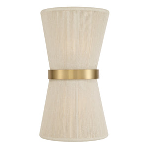 Capital Lighting - 641221NP - Two Light Wall Sconce - Cecilia - Bleached Natural Rope and Patinaed Brass