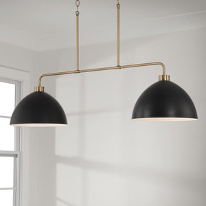Capital Lighting - 852021AB - Two Light Island Pendant - Ross - Aged Brass and Black