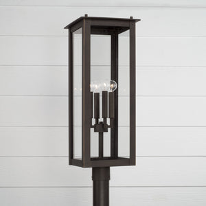 Capital Lighting - 934643OZ - Four Light Outdoor Post Lantern - Hunt - Oiled Bronze