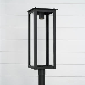 Capital Lighting - 934643BK-GL - One Light Outdoor Post Lantern - Hunt - Black