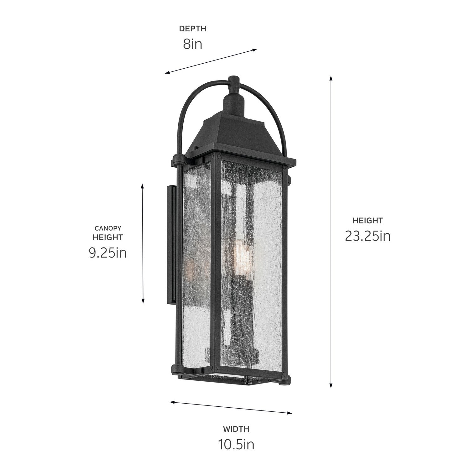 Kichler - 49715BKT - Three Light Outdoor Wall Mount - Harbor Row - Textured Black