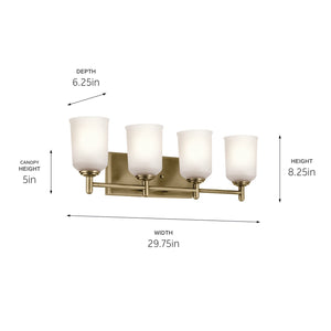 Kichler - 45575NBR - Four Light Bath - Shailene - Natural Brass