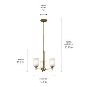 Kichler - 43670NBR - Three Light Mini Chandelier - Shailene - Natural Brass