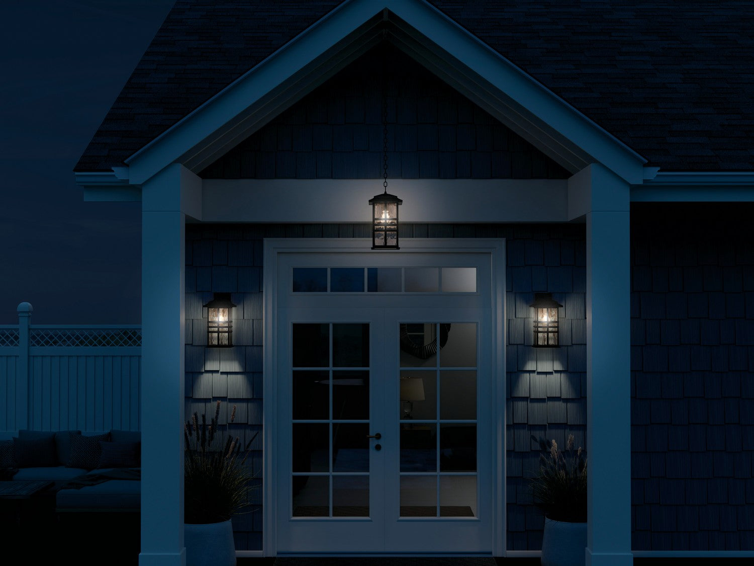 Kichler - 49831BKT - One Light Outdoor Wall Mount - Beacon Square - Textured Black