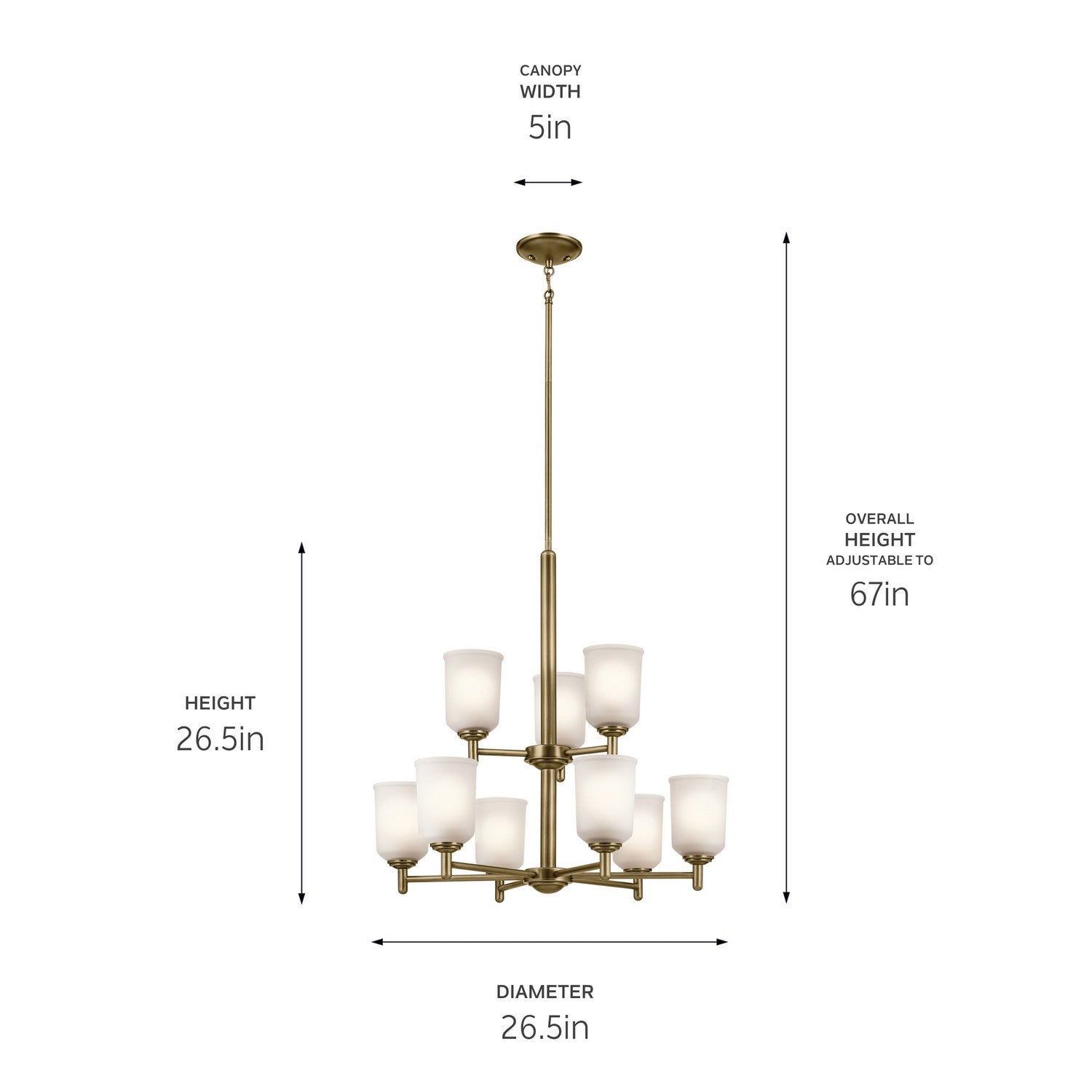 Kichler - 43672NBR - Nine Light Chandelier - Shailene - Natural Brass