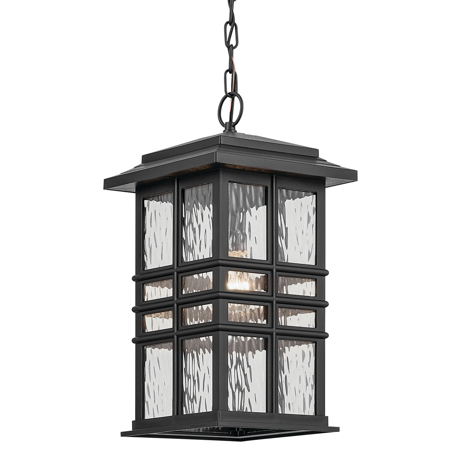 Kichler - 49833BKT - One Light Outdoor Pendant - Beacon Square - Textured Black