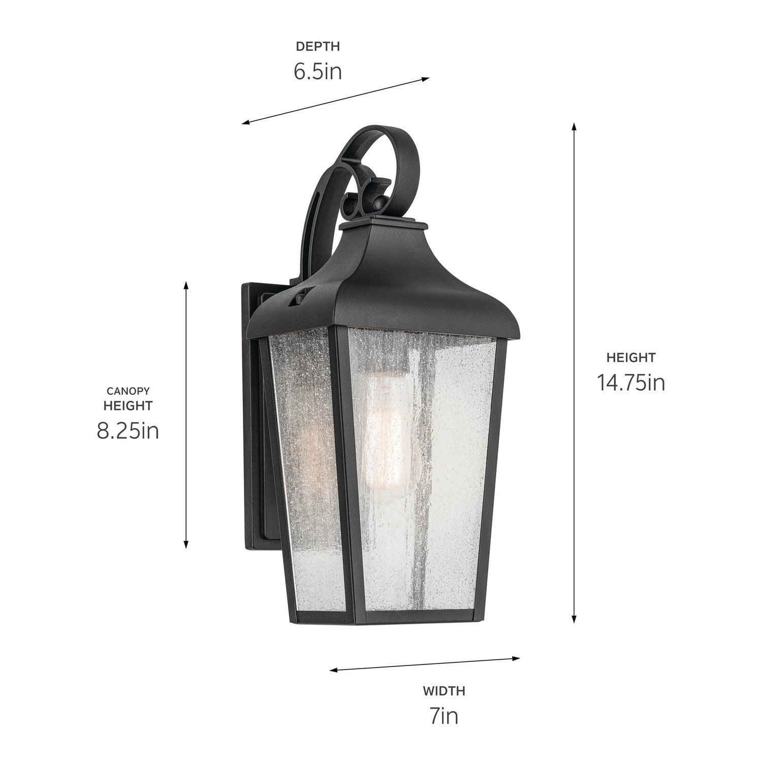 Kichler - 49735BKT - One Light Outdoor Wall Mount - Forestdale - Textured Black