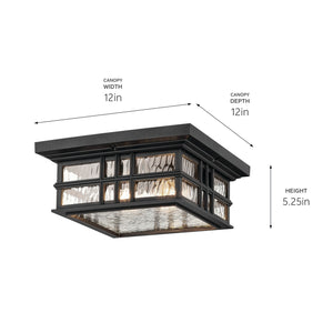 Kichler - 49834BKT - Two Light Outdoor Ceiling Mount - Beacon Square - Textured Black