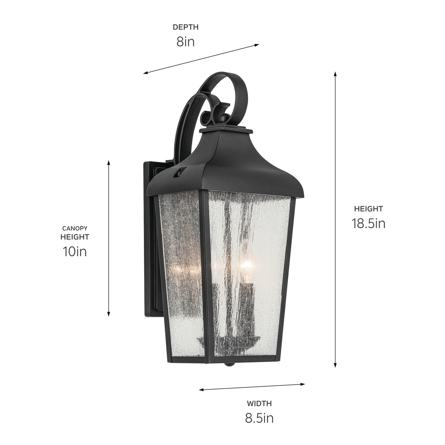 Kichler - 49736BKT - Two Light Outdoor Wall Mount - Forestdale - Textured Black