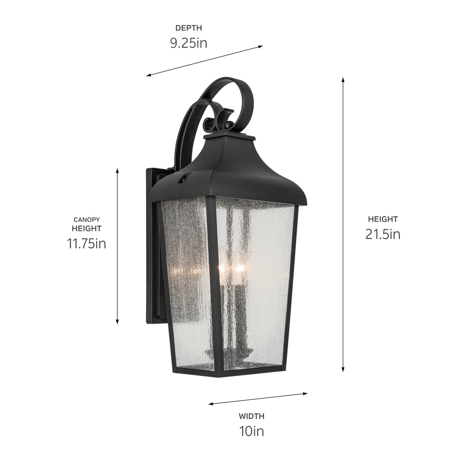 Kichler - 49737BKT - Two Light Outdoor Wall Mount - Forestdale - Textured Black